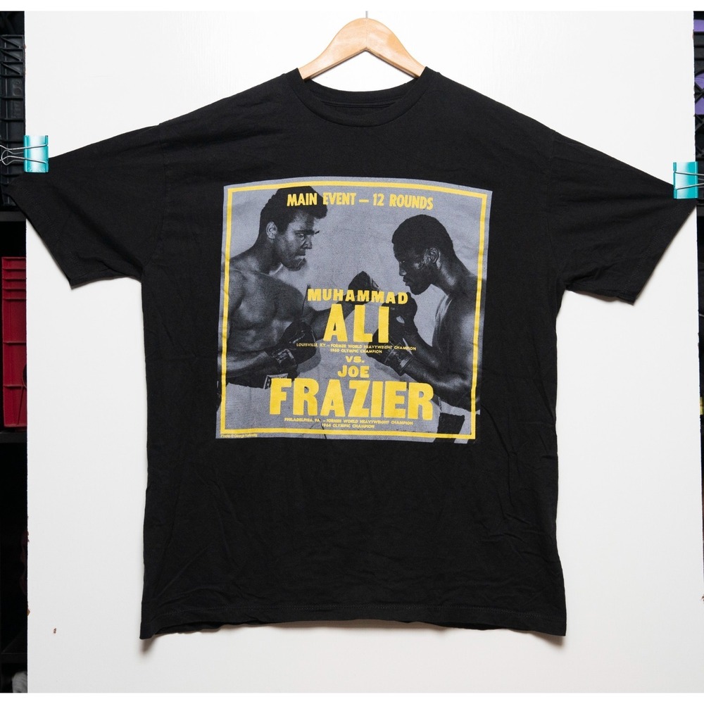 Muhammad‎ Ali Vs Joe Frazier Boxing Graphic T-Shirt Men's Black Size XL
